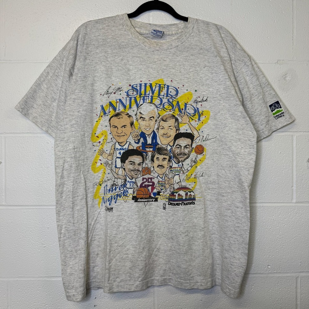 Vintage Denver Nuggets 1992 25th Anniversary Salem Sportswear T-Shirt Size XL